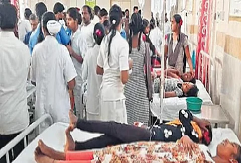 Over 60 students hospitalised in Telangana after eating dinner
