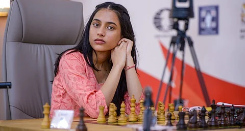 India's chess player Divya Deshmukh during the FIDE Women's World Cup 2025 final match tiebreaks against compatriot Koneru Humpy, in Batumi, Georgia, Monday, July 28, 2025.