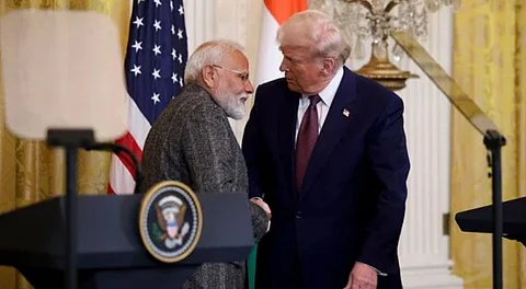 File picture of PM Modi visiting US President Donald Trump.