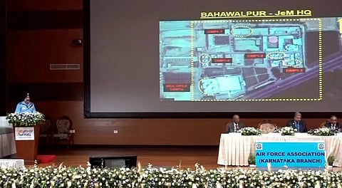 Chief of the Air Staff (CAS) Air Chief Marshal AP Singh delivers the 16th Air Chief Marshal LM Katre Memorial Lecture, in Bengaluru, Karnataka, Saturday, Aug. 9, 2025.