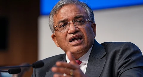 Chief Election Commissioner Gyanesh Kumar addresses a press conference, in New Delhi, Sunday, Aug. 17, 2025