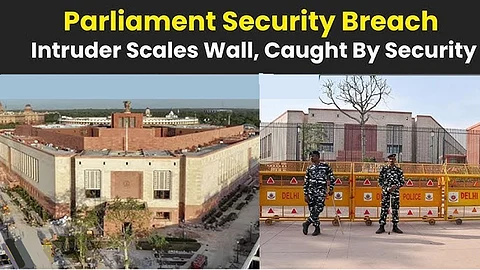 Man held after scaling Parliament wall in early morning