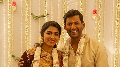 Tamil actors Vishal, Sai Dhanshika get engaged