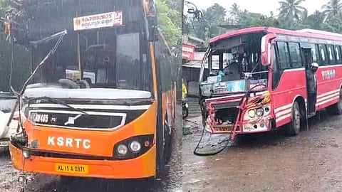16 injured as KSRTC bus collides with private bus