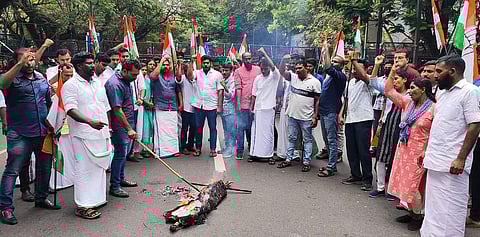 Youth Congress workers protest in Kerala over custodial assault case