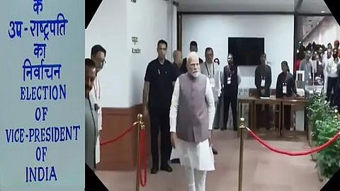PM Narendra Modi first to cast vote