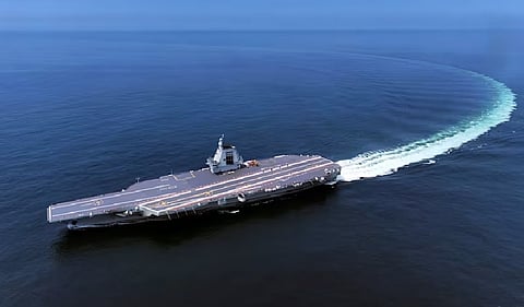 China's newest aircraft carrier sails through Taiwan Strait for the first time