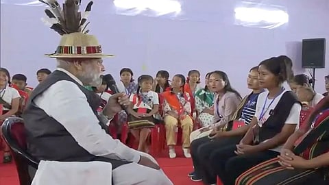 PM interacts with violence-hit displaced people in Churachandpur