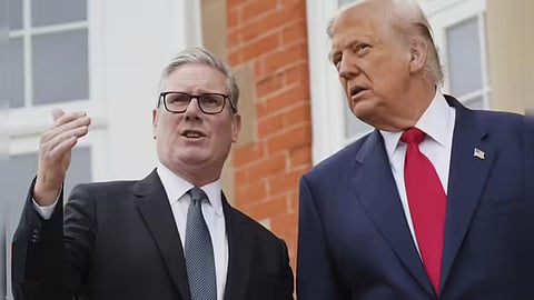 Trump's state visit turns to politics