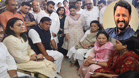 In front of the office of the MLA Rahul Mamkootathil