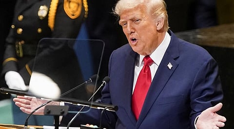 U.S. President Donald Trump’s addresses the 80th United Nations General Assembly, in New York City, New York, U.S., September 23, 2025