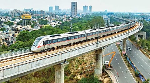 Rail tracks part of Delhi-Ghaziabad-Meerut Namo Bharat corridor
