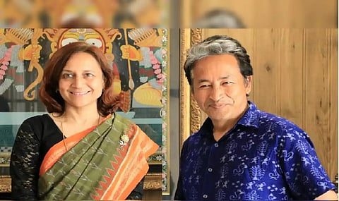 Climate activist Sonam Wangchuk's wife, Gitanjali Angmo, and Wangchuk