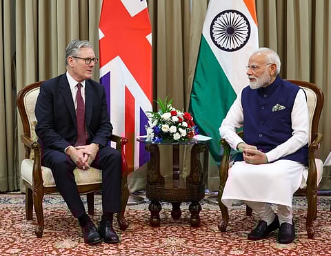 Prime Minister Narendra Modi AND British Prime Minister Keir Starmer