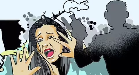 Acid attack illustration