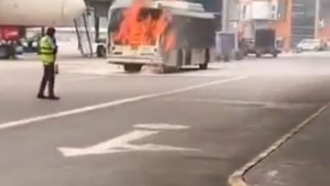 Air India bus catches fire at Delhi Airport, no casualty