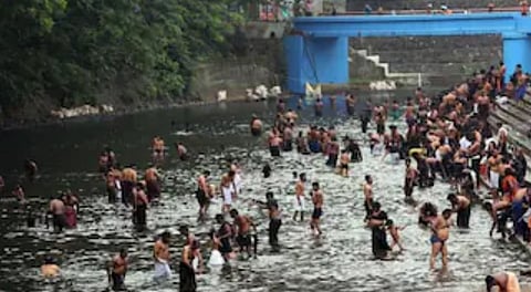 Bathing ghat in Pamba