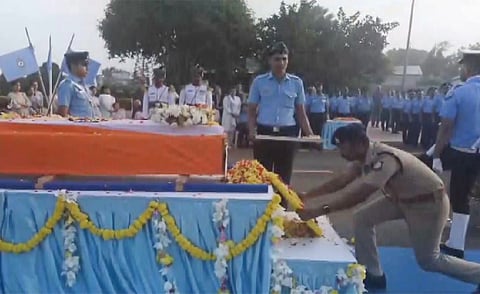 Mortal remains of Wing Commander Namansh Syal flown to TN's Sulur Air base