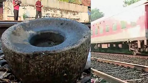 Grinding stone found on railway track near Kochi