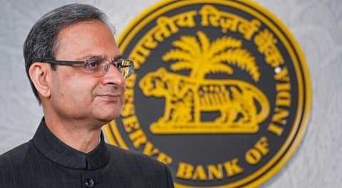 Reserve Bank of India (RBI) Governor Sanjay Malhotra during a press conference announcing the fifth bi-monthly monetary policy for the current fiscal, at the RBI headquarters, in Mumbai, Friday, Dec. 5, 2025.