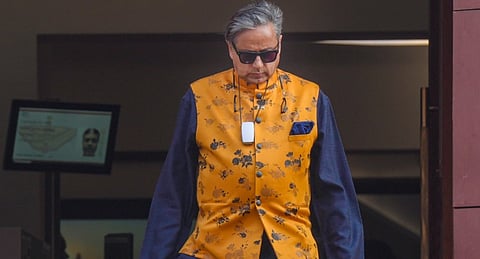 Congress MP Shashi Tharoor during the Winter session of Parliament, in New Delhi, Monday, Dec. 15, 2025.