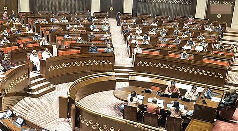 Members of the Rajya Sabha during the Winter session of Parliament, in New Delhi, Wednesday, Dec. 17, 2025.