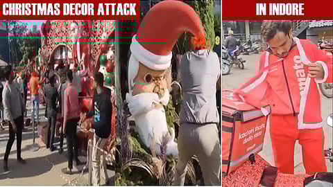 Group forcibly removes Christmas decorations in Indore