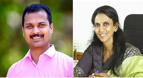 Vattiyoorkavu MLA V K Prasanth,councillor R Sreelekha