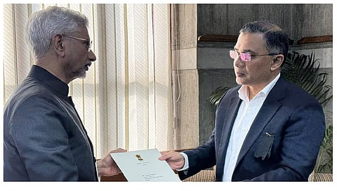 EAM Jaishankar hands over PM Modi's letter to BNP's Tarique Rahman