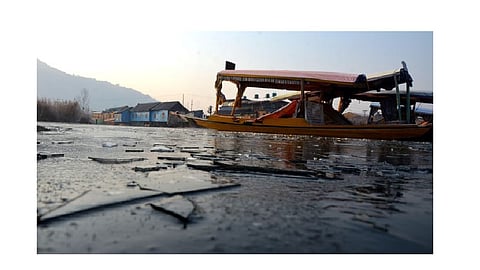 Parts of Dal Lake freezes as Kashmir reels under severe cold