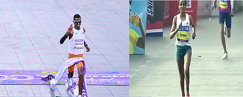 Ethiopians Abate (L), Yeshi (R)win Mumbai Marathon men's and women's titles