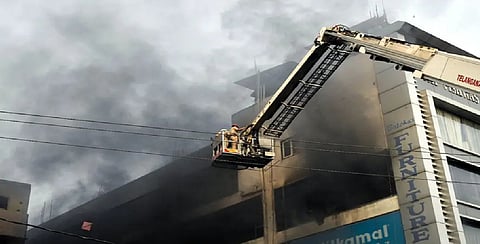 fire erupts in commercial building in Hyderabad