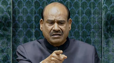 Lok Sabha Speaker Om Birla conducts proceedings in the House during the Budget session of Parliament, in New Delhi, Monday, Feb. 2, 2026.