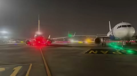 A close encounter occurred between Air India and IndiGo aircraft at Mumbai Airport, with their wings making contact.
