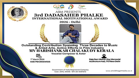 MV Harishankar Wins the ABM's Dadasaheb Phalke International Motivational Award 2026.