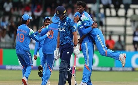 India win record-extending sixth ICC U19 World Cup title with 100-run victory over England in final.