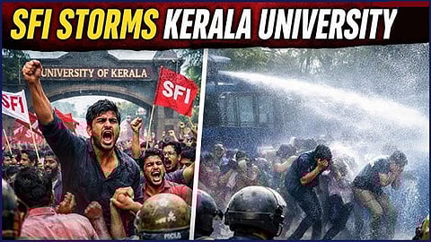 SFI protest at Kerala University turns tense over arts festival row