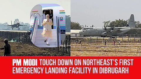 Modi makes historic landing at NE's first emergency landing facility
