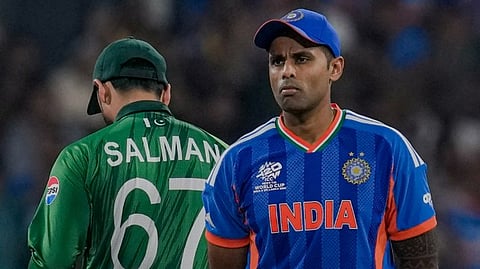 Pakistan captain Salman and Indian captain Suryakumar Yadav