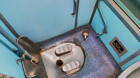 The infamous chained mug system in train toilets.