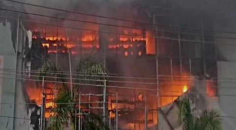 Textile showroom fire in Kozhikode.