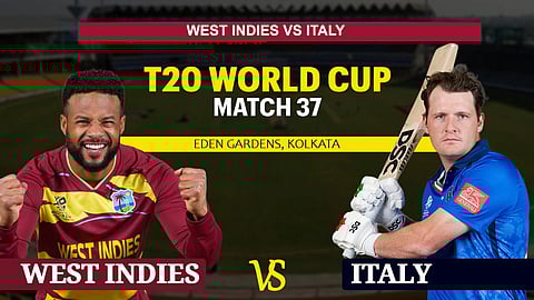 West Indies score 165/6 against Italy