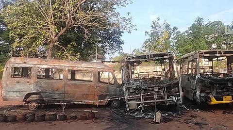 Fire destroys parked school buses in Thiruvananthapuram, sabotage suspected