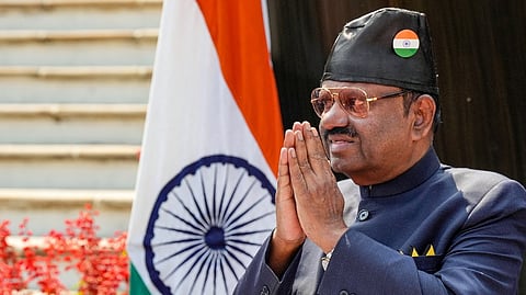 In this Thursday, Feb. 29, 2024 file photo, West Bengal Governor C V Ananda Bose during a press conference, in Kolkata. Bose resigned from his post in New Delhi on Thursday evening, March 5, 2026.