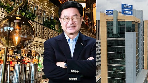 Samsung Southwest Asia President and CEO JB Park (L) , Samsung's India R&D centres Bangalore (R)