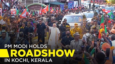 PM Modi holds roadshow in Kochi