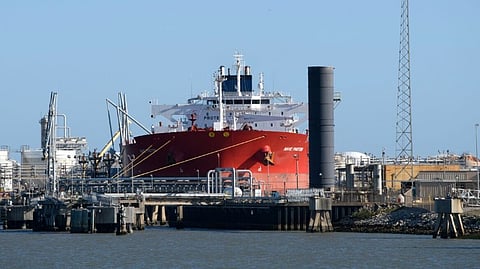 An oil tanker transporting Venezuelan crude oil arrives at a Texas port.