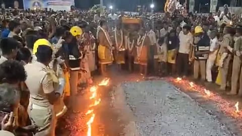 Bannari fire walk festival held