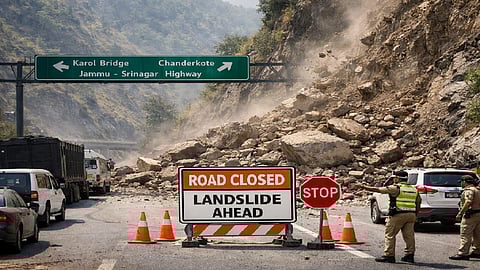 Traffic suspended on Jammu-Srinagar highway due to landslides in Ramban