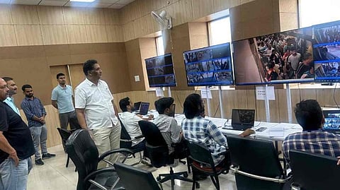 Webcasting from polling stations monitored at a control centre.